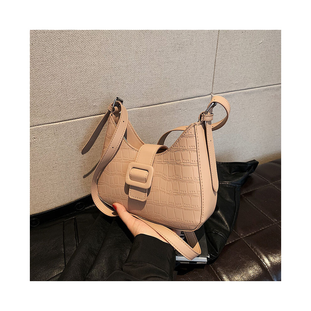 (StyleD)Sac Croissant Vintage Chic Mode Sac Bandoulière pour Femme en Noir Marron Beige