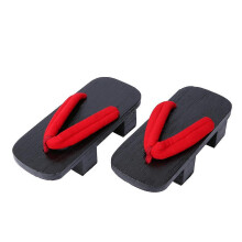 (As show, One size) 1 Pair Clogs Flops Summer Platform Sandals Flip-flops Two-teeth Casual Slippers Size 40 24CM 7US 4.5UK 38EU 9.432Inch (Red Strip Black Wood)