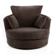 (Brown) Milo Swivel Chair Jumbo Cord Fabric