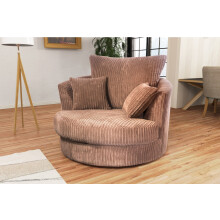(Coffee) Milo Swivel Chair Jumbo Cord Fabric