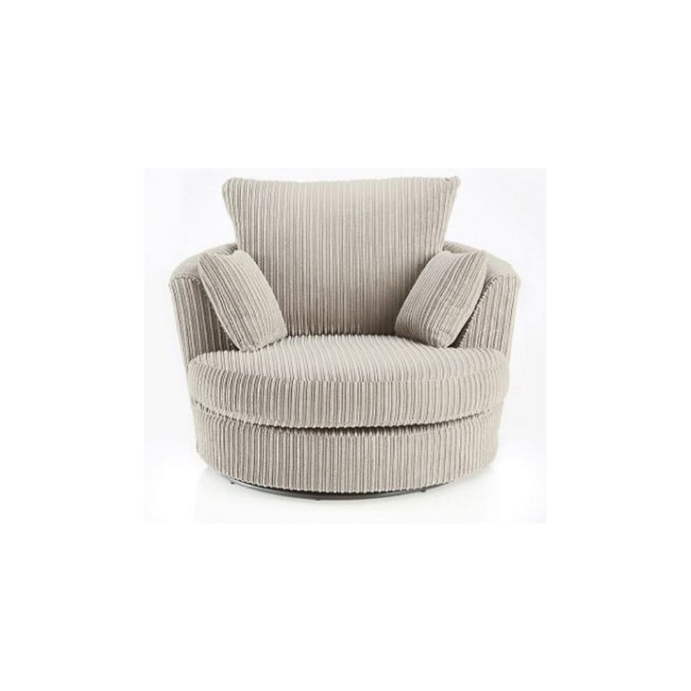 Snugg Furniture (Mink) Milo Swivel Chair Jumbo Cord Fabric Cream