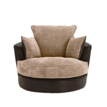 (Brown & Coffee) Milo Swivel Chair Jumbo Cord Fabric