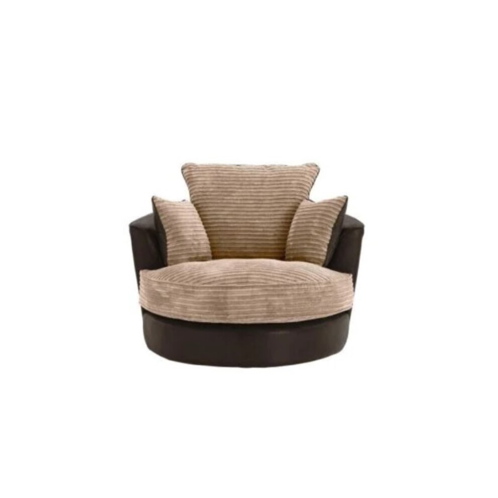 Snugg Furniture (Brown & Coffee) Milo Swivel Chair Jumbo Cord Fabric Brown,Not,Specified
