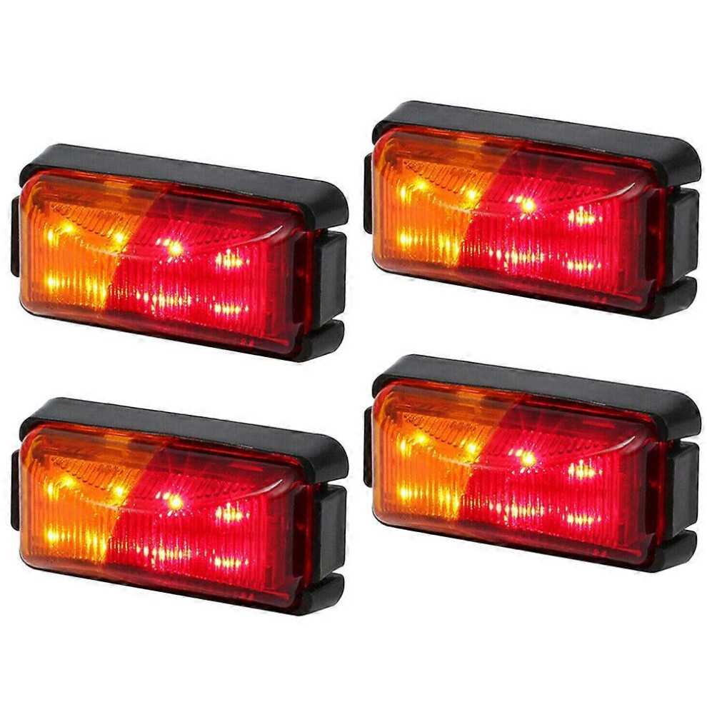(As Show, One Size) 4Pcs 10-30V 8 Led Clearence Truck Trailer Tail Sidelights Indicators Lamp Small S S Signal S Light 4069016310967