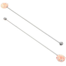 (As show, One size) 2Pcs Stainless Steel Coffee Stirrers Coffee Beverage Stirrers Reusable Cocktail Stirrers
