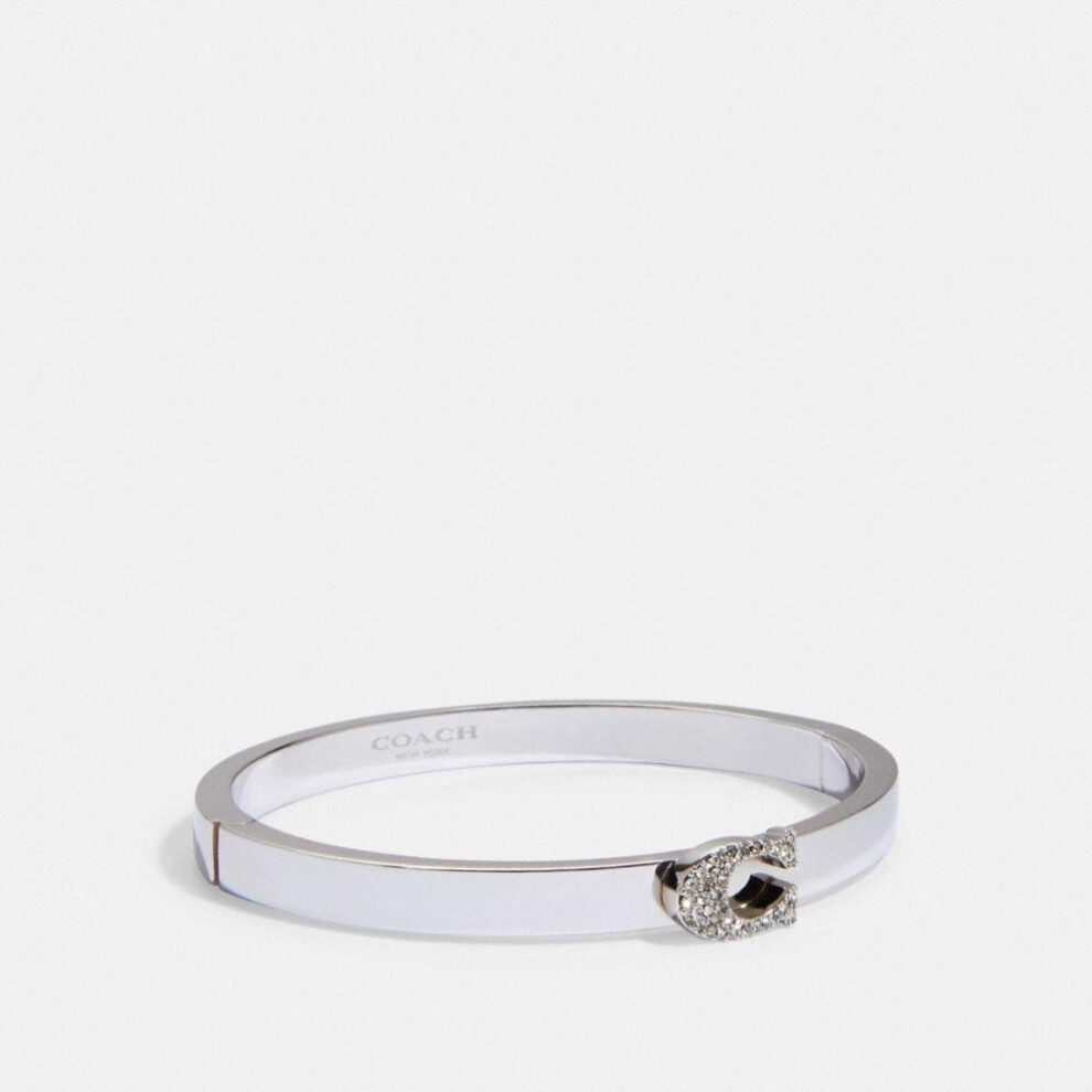 Coach Pav  Signature Hinged Bangle 91428 Slv