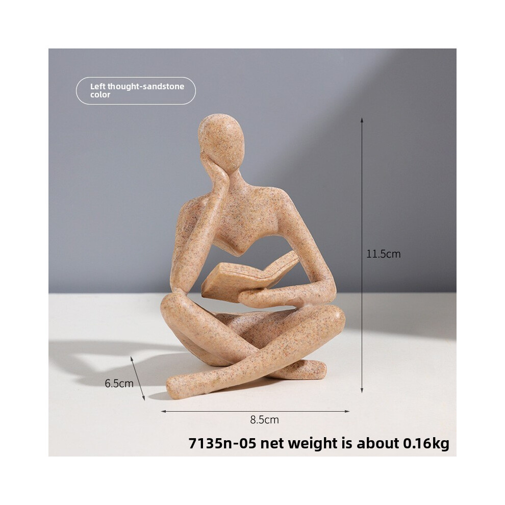(Left Brown)Figurine résine personne lisant assise jouet pour salon moderne cadeau décoration