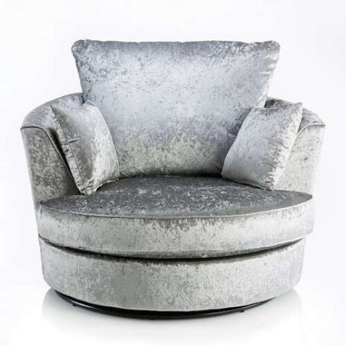 Snugg Furniture (Silver) Aurora Swivel Chair Crushed Velvet