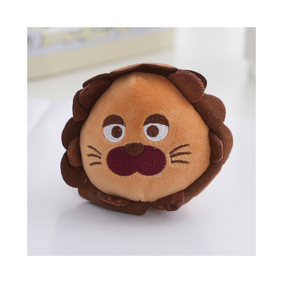 (Lion)Dessin Animal Tête de Lion Peluche Peluche Animal Porte Clé Accessoire Sac à Dos