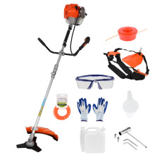 52cc Weed Wacker Gas Powered, 2 in 1 Cordless Hedge Trimmer, 2-Stroke Lawn Mower, Handheld Weed Eater