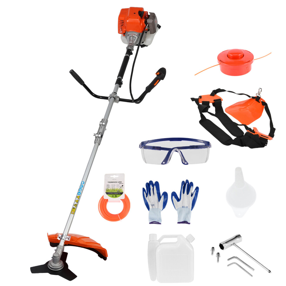 52cc Weed Wacker Gas Powered, 2 in 1 Cordless Hedge Trimmer, 2-Stroke Lawn Mower, Handheld Weed Eater