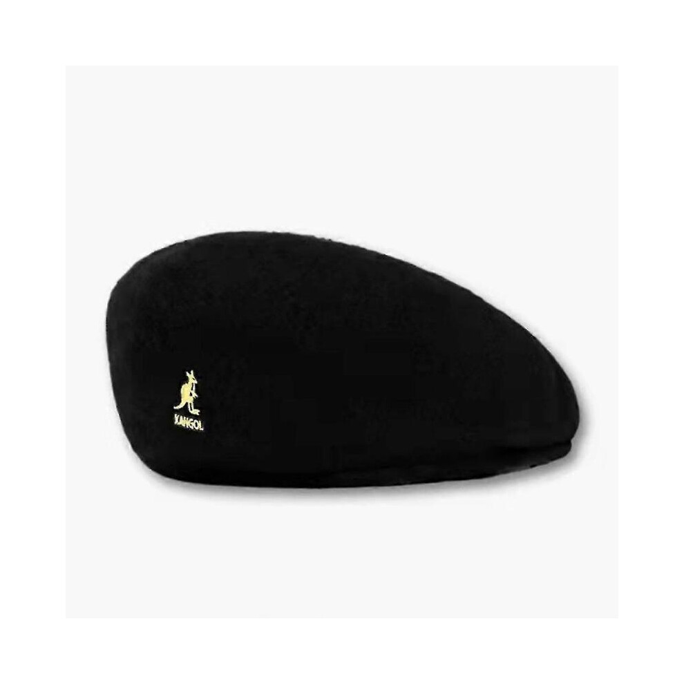 (M, Black and Golden) Kangol Wool 504 Flat Cap Men Women Casual Woolen Beret Hat Winter Newsboy Caps