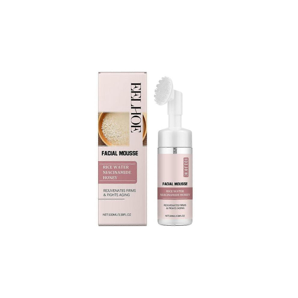 Eelhoe Rice Water Cleansing Mousse Gentle Cleansing Cutin Moisturizing Brightening Facial Skin Foam Facial Cleanser