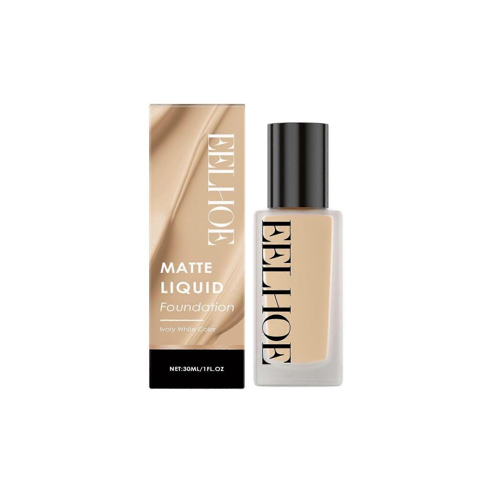 Ivory/White Eelhoe Matte Flawless Liquid Foundation Moisturizing Natural Lightweight Skin Concealer Base Makeup Liquid Foundation