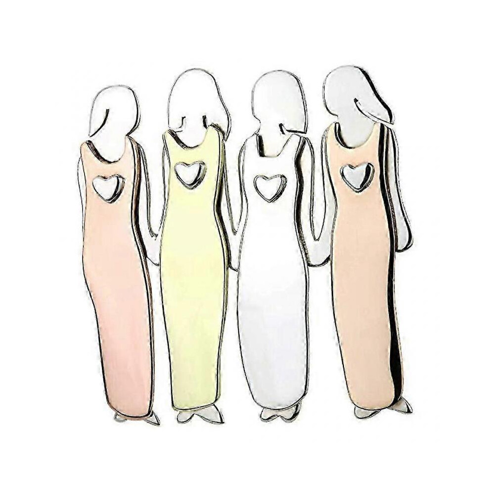 (4) Best Friends Sister Brooches 2/3/4/5/6 Charm Women Pins Cute Pin Jewelry Gifts