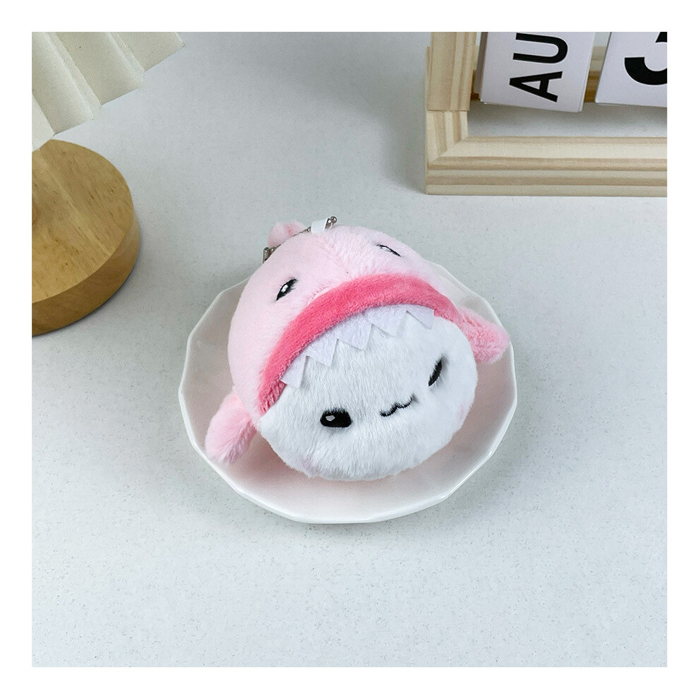 (Pink)Joli porte-clés peluche requin japonais peluche adorable sac animal charme idée cadeau