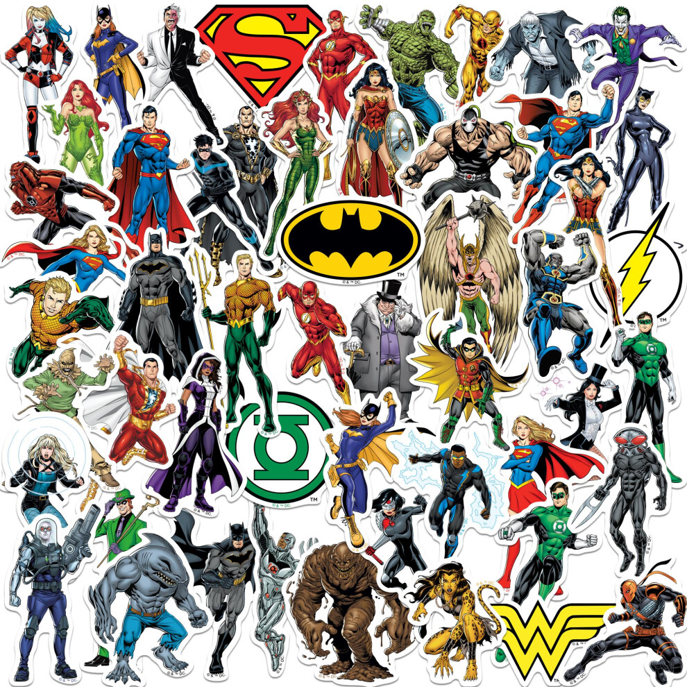 Justice League Deluxe Characters Stickers (Pack of 50)