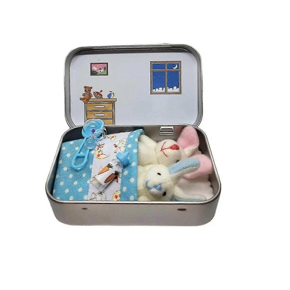 Easter Bunny Stuffed Animal Little Pocket Rabbit in A Tin Stuffed Tiny Bunny Little Bunny Toys Worry Doll for Anxious,A perfect quality