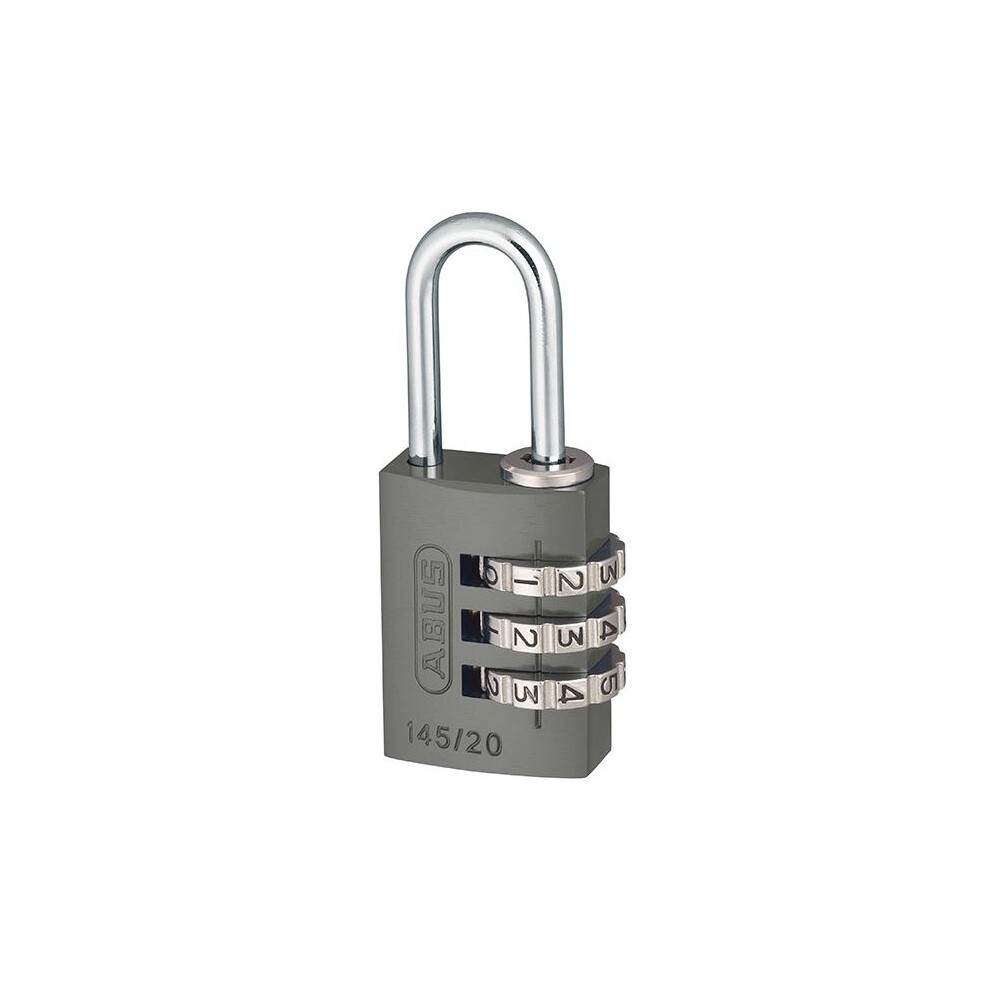 (20 mm, Titanium) Abus Mechanical 145 Series Aluminium Combination Padlock