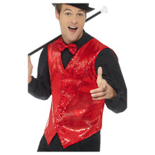 (M, Red) Smiffys Unisex Adult Sequin Costume Vest