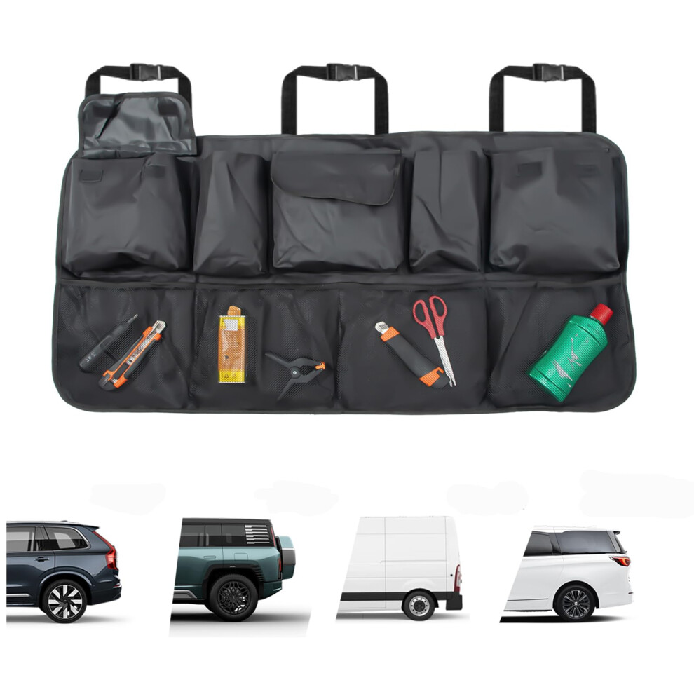 LARGE CAR BOOT POCKET ORGANISER BACK SEAT HANGER TIDY STORAGE BAG