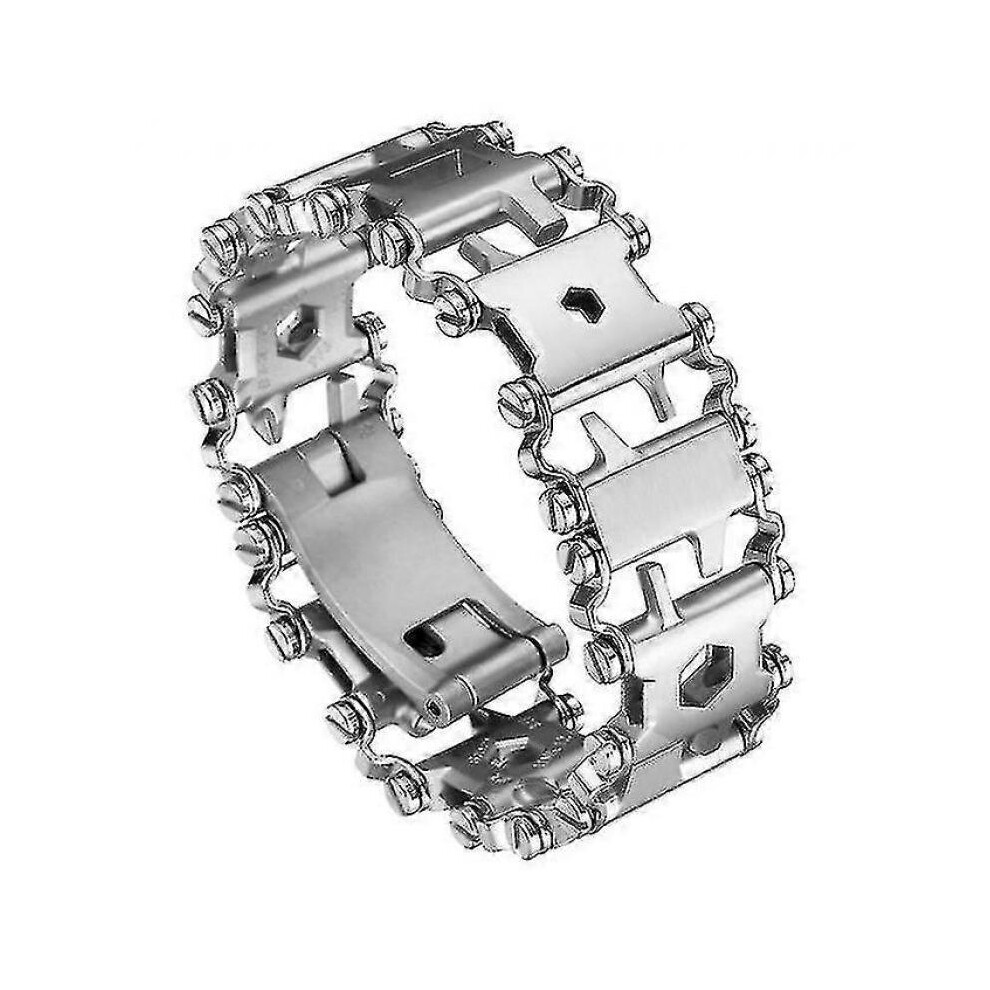 Multi-function Tool Bracelet Stainelss Steel Repair Bracelet Multi-Tool Stainless Steel Bracelet Silver