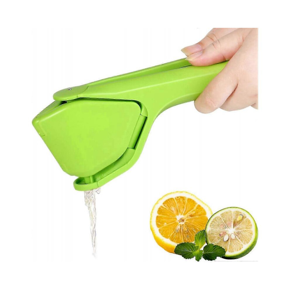Lemon Squeezer, Effortless Manual Flat Lime Juicer Squeezer, Hand Citrus Press, Folds Design for Saving Space Storage-Green