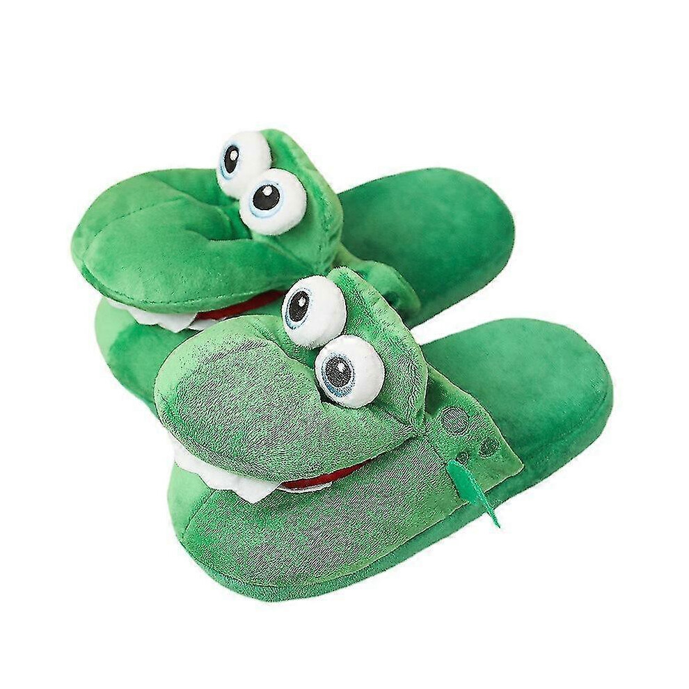 (A) Crocodile Slippers Open Mouth Walking Small Crocodile Toy Slippers Home Indoor Non-slip Cotton Slippers