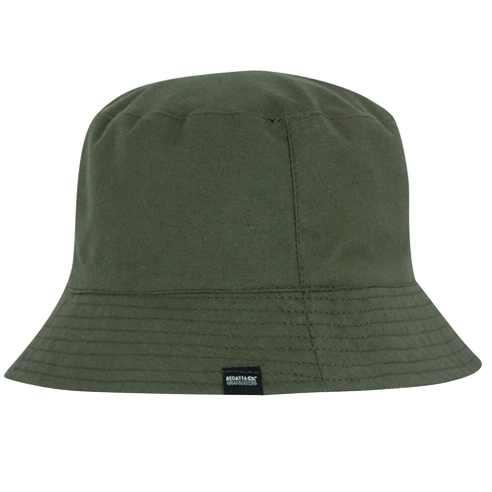 (S-M, Dark Khaki/Glacier) Regatta Mens Camdyn Reversible Bucket Hat