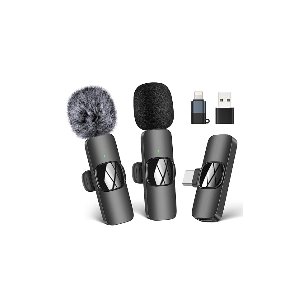 Hmkch Wireless Lavalier Microphone For Iphone - Ipad, Android Phone,Computer, Mini Lapel Mic With Noise Reduction And Crystal Sound For Video 77902818