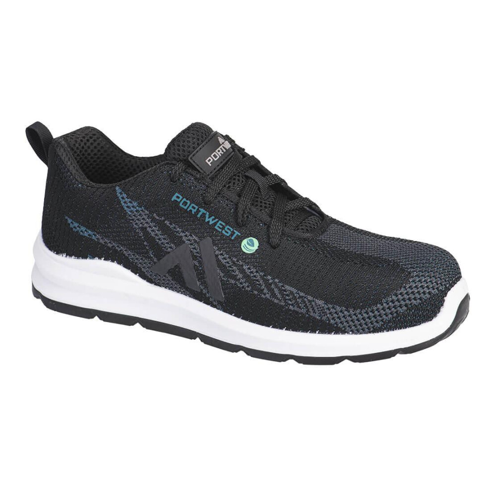 (4 UK, Black/Blue) Portwest Unisex Adult S1PS SR FO Flyknit Composite Toecap Trainers
