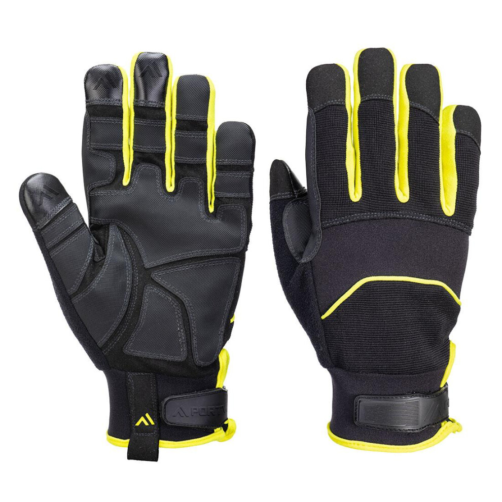 (L, Black/Yellow) Portwest A792 Needle Resistant Gloves