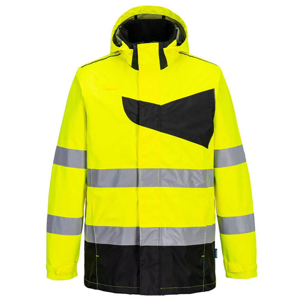 (XL, Yellow/Black) Portwest Unisex Adult Hi-Vis Waterproof Jacket