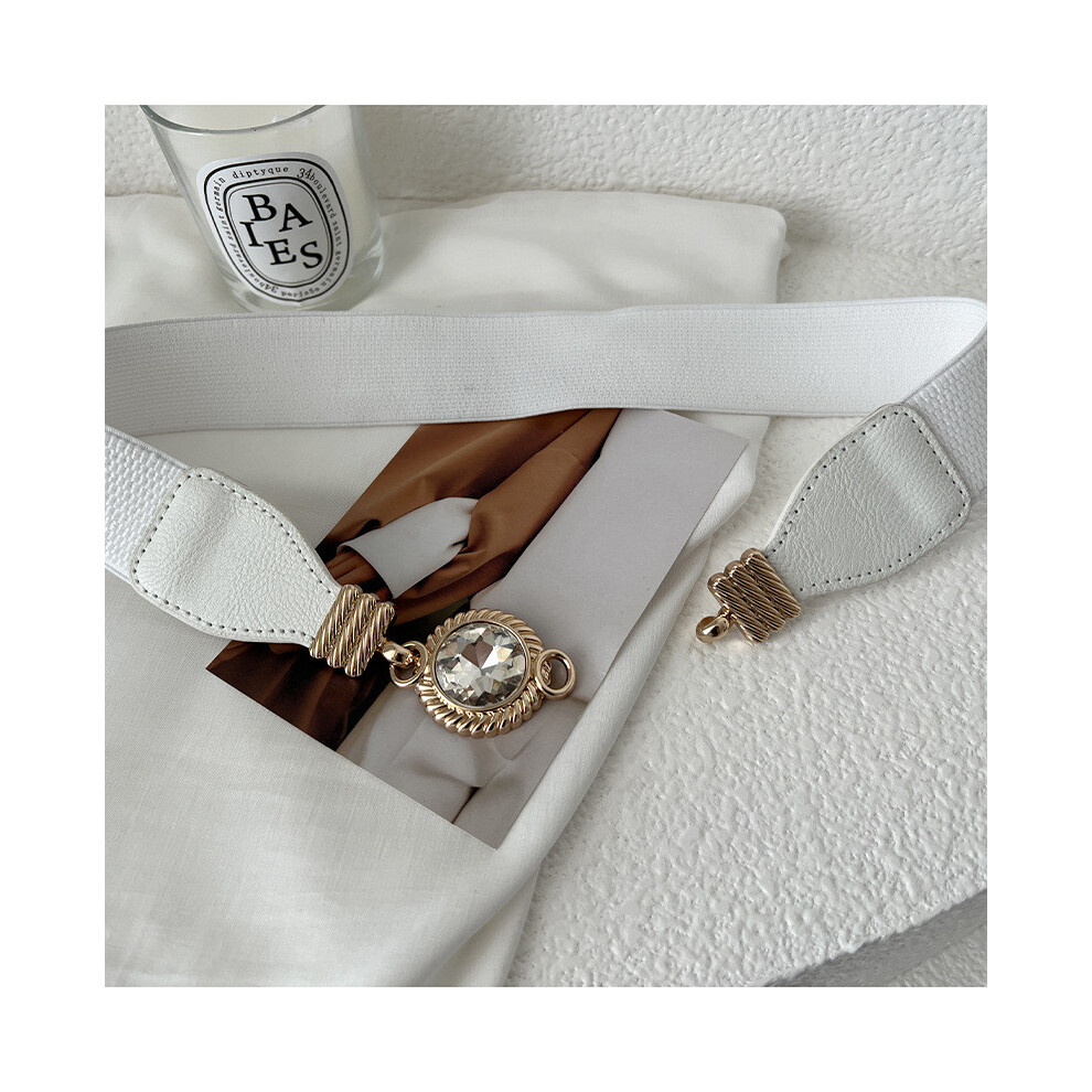(White)Ceinture polyvalente en cuir PU noir pour femme parfaite pour créer une forme flatteuse