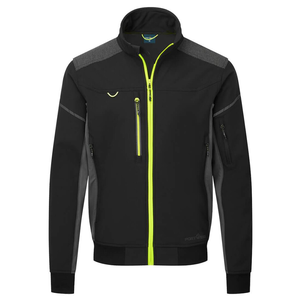 (M, Black) Portwest Mens EV4 Softshell 3 Layer Bomber Jacket