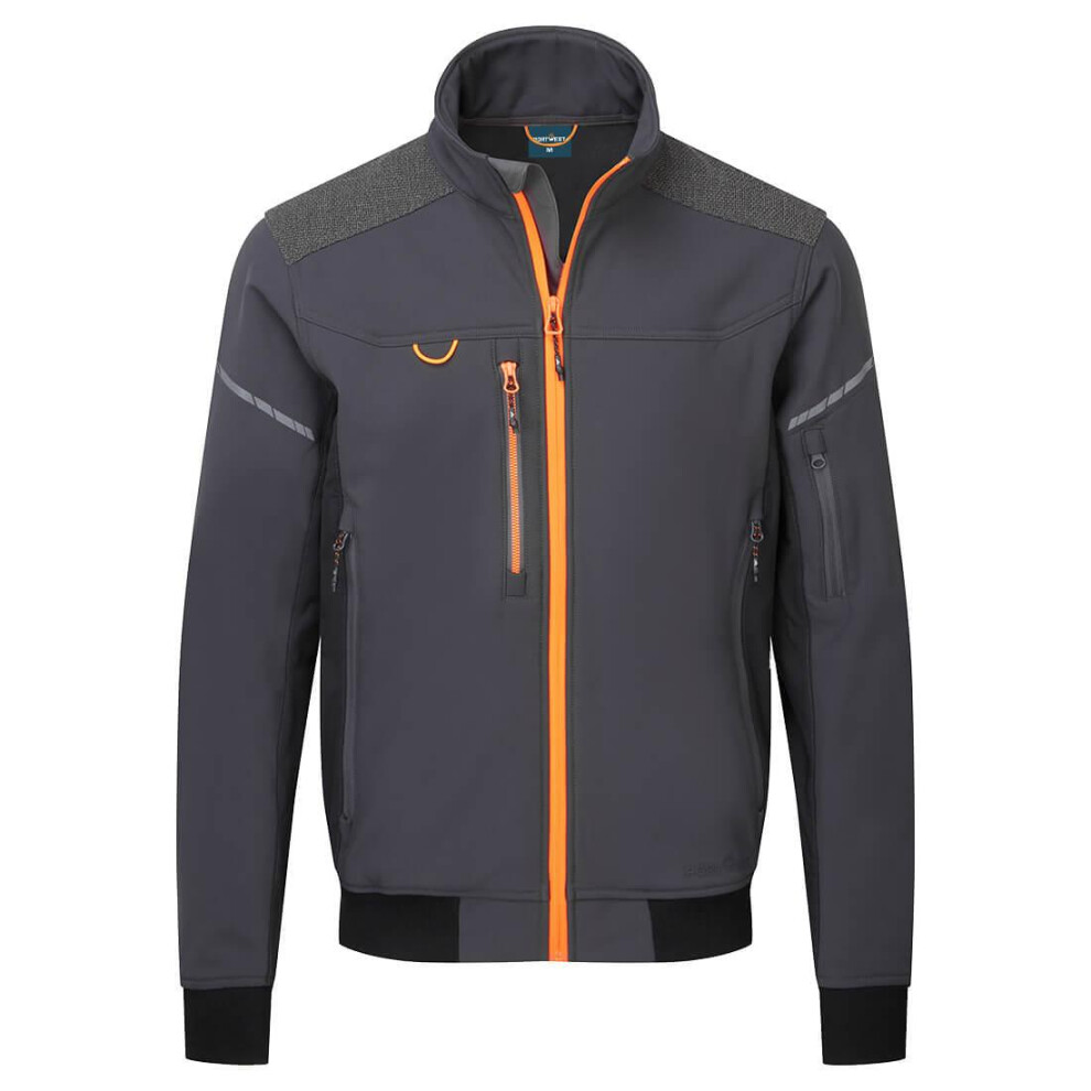 (M, Metal Grey) Portwest Mens EV4 Softshell 3 Layer Bomber Jacket
