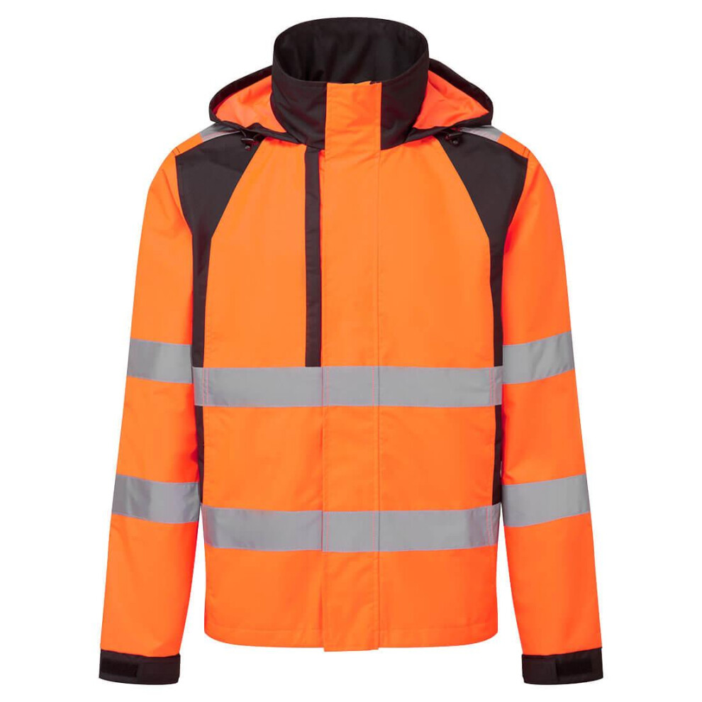 (L, Orange/Black) Portwest Unisex Adult WX2 Eco Friendly Hi-Vis Waterproof Jacket