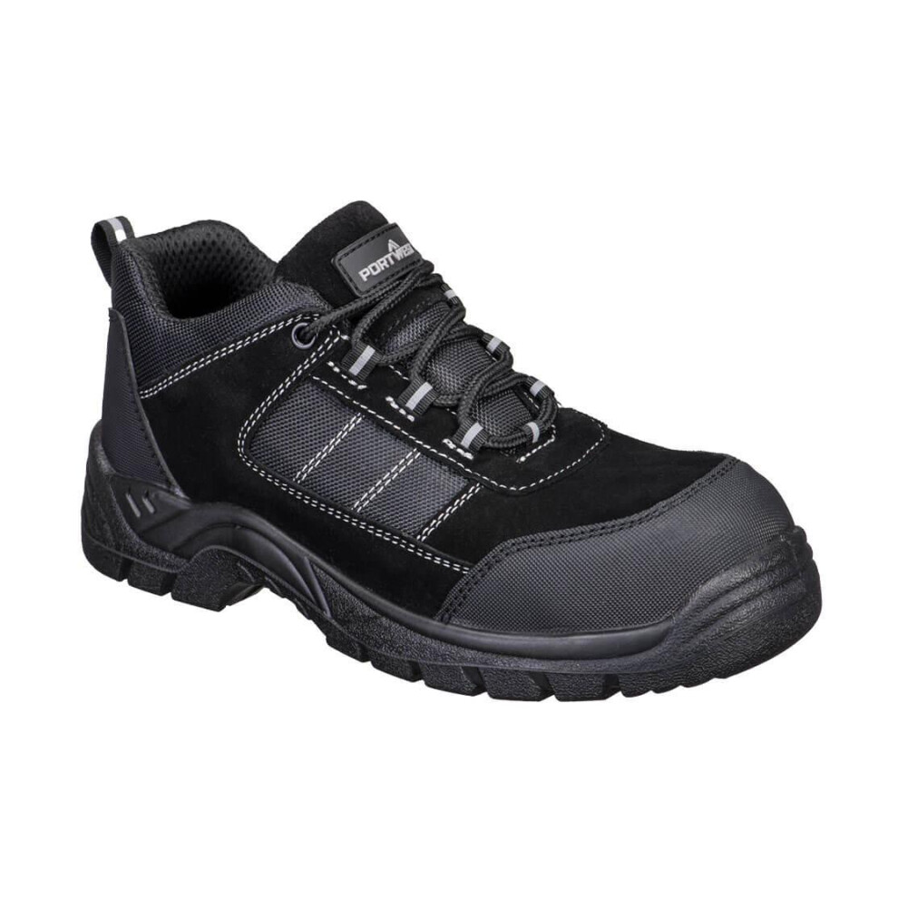 (8 UK, Black) Portwest Mens Cow Suede Composite Toecap Shoes