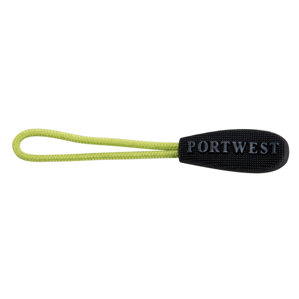 (One Size, Lime Green) Portwest Replacement Zip Pulls (Pack of 100)