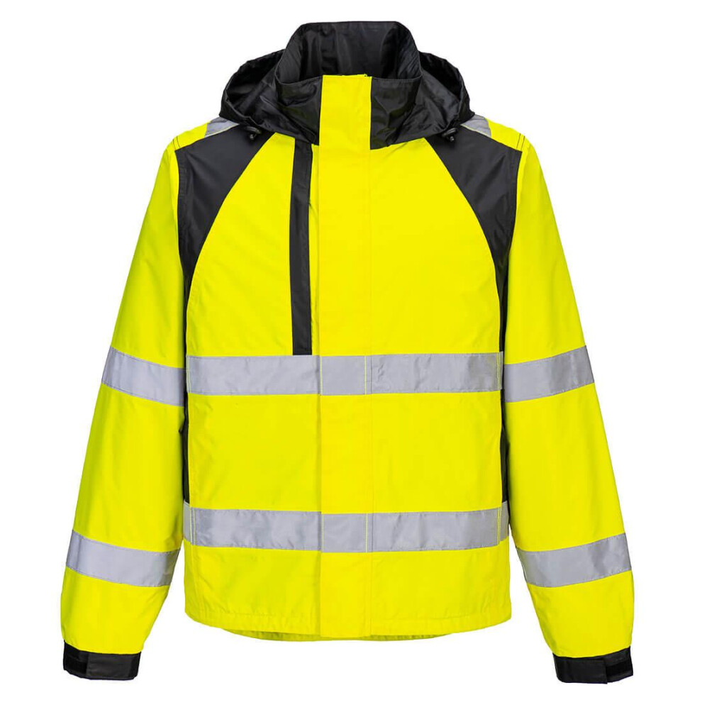 (3XL, Yellow/Black) Portwest Unisex Adult WX2 Eco Hi-Vis Waterproof Jacket