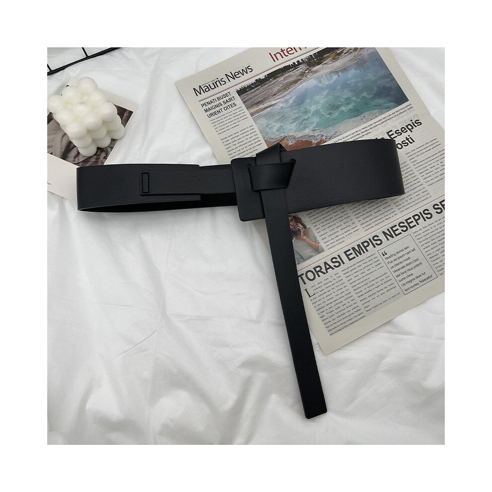 (Black)Ceinture femme chic et tendance taille large plusieurs couleurs pour paire robe élégante et blazer