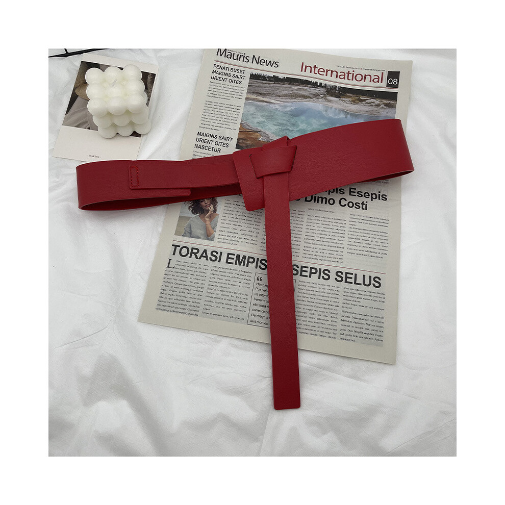 (Red)Ceinture femme chic et tendance taille large plusieurs couleurs pour paire robe élégante et blazer