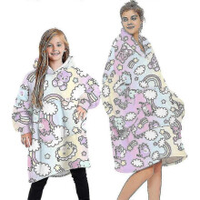 (One Size, Cartoon - Colorful) Blanket Hoodie Fluffy Fleece Hoodie Blanket For Women