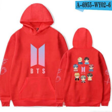 (4XL, Red) Bts Hoodie Love Yourself Long Sleeve Unisex Hoodie Sweatshirt