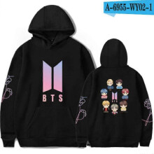 (M, Black) Bts Hoodie Love Yourself Long Sleeve Unisex Hoodie Sweatshirt