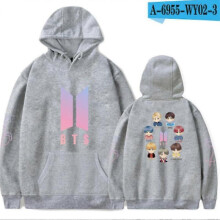 (S, Grey) Bts Hoodie Love Yourself Long Sleeve Unisex Hoodie Sweatshirt