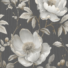 Muriva Alethia Floral Black Wallpaper 227503