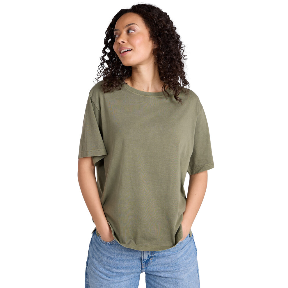 (18 UK, Khaki Green) Animal Womens/Ladies Grace Oversized T-Shirt