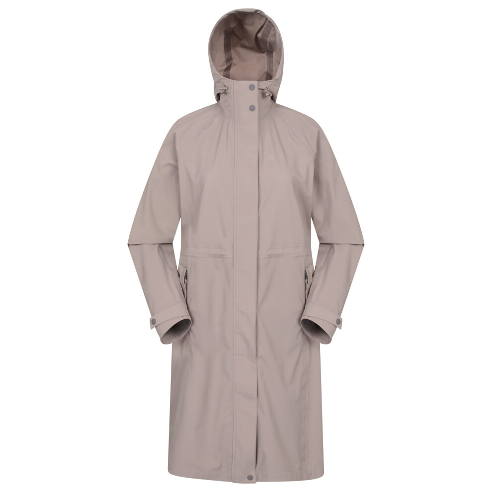 (12 UK, Taupe) Animal Womens/Ladies Jade Waterproof Lightweight Long Raincoat