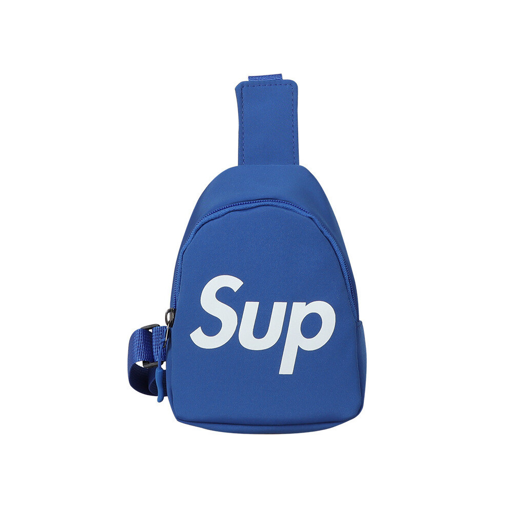 (Blue)Élégant sac à bandoulière enfant nouvelle version coréenne motif lettre colorée sac à dos